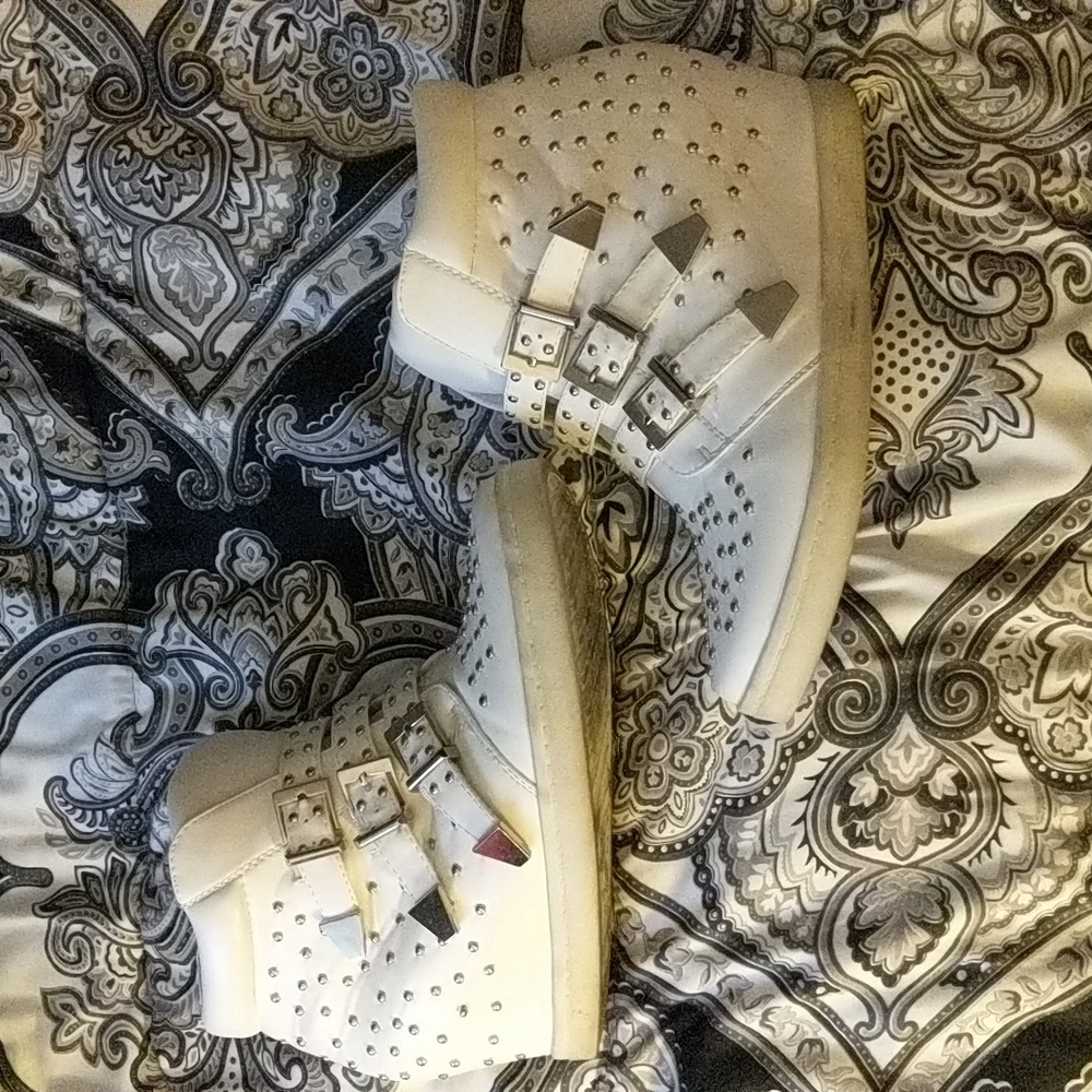 White Wedge Sneakers